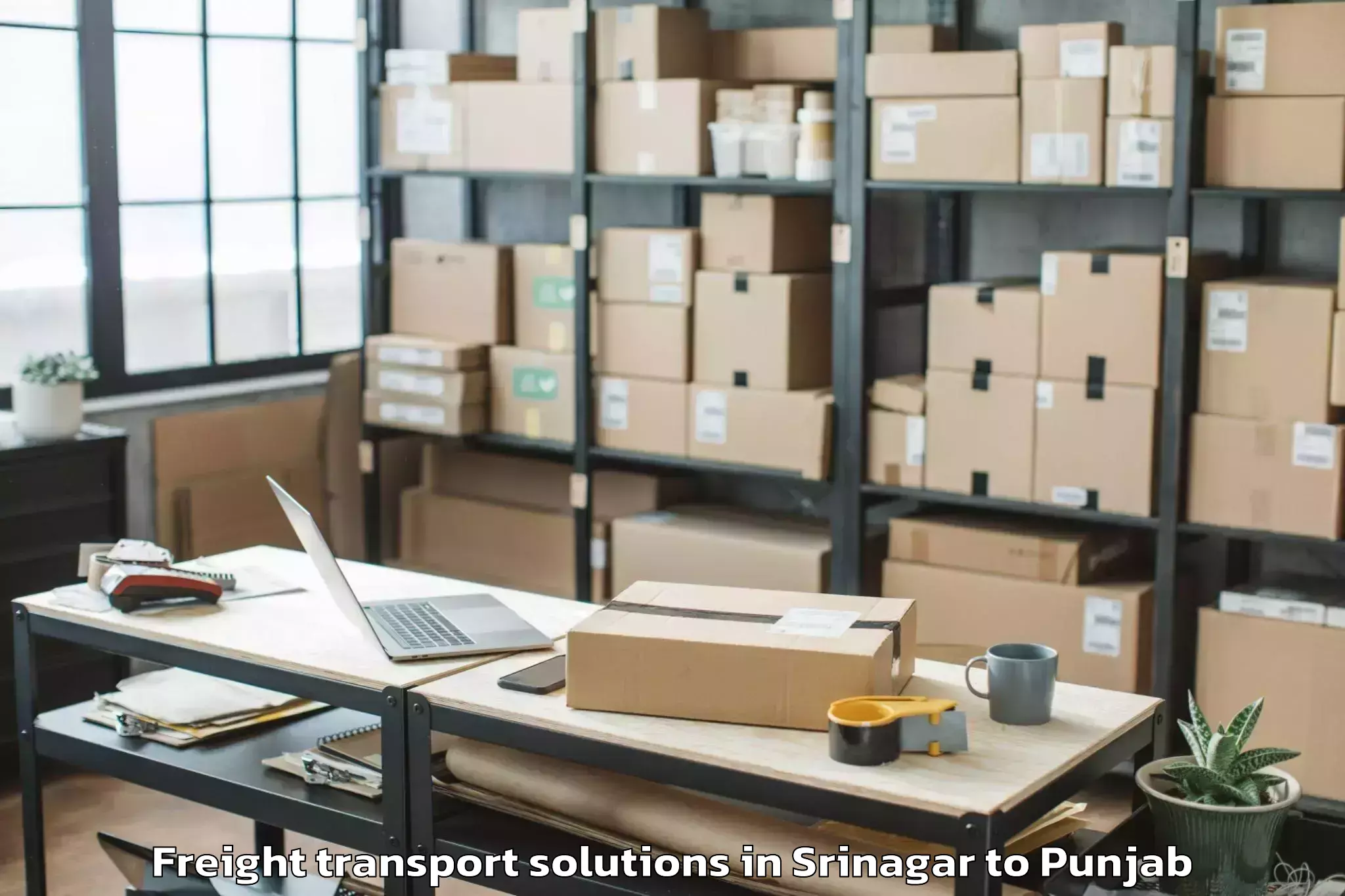 Leading Srinagar to Sunam Freight Transport Solutions Provider